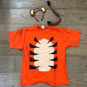 Halloween adult men's Tigger costume size L T-shirt with matching tail and ears